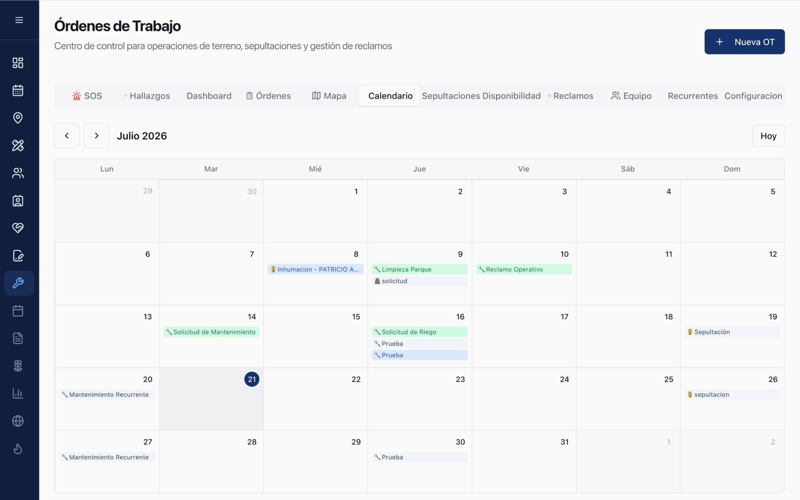 OT · Calendar